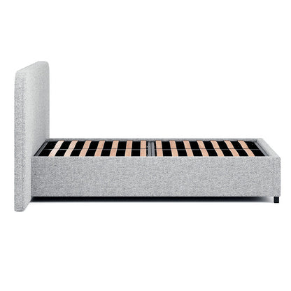 Queen Sized Bed Frame - Dusty Pepper Boucle with Storage