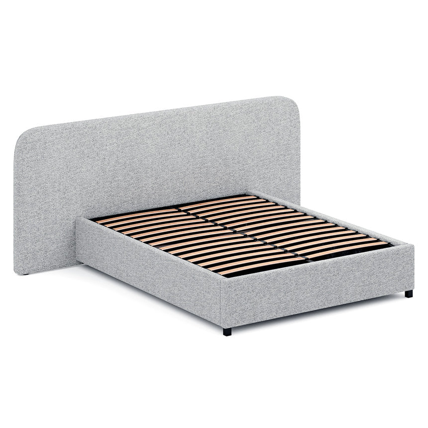 Queen Sized Bed Frame - Dusty Pepper Boucle with Storage