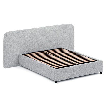 Queen Sized Bed Frame - Dusty Pepper Boucle with Storage