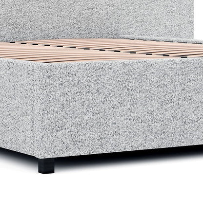 Queen Sized Bed Frame - Dusty Pepper Boucle with Storage