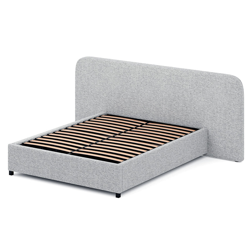 Queen Sized Bed Frame - Dusty Pepper Boucle with Storage
