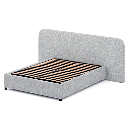 Queen Sized Bed Frame - Dusty Pepper Boucle with Storage