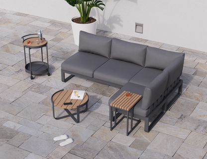 Fino 3-Seater With Backrest And Ottoman Outdoor Modular Sofa