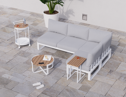 Fino 3-Seater With Backrest And Ottoman Outdoor Modular Sofa