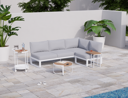 Fino 3-Seater With Backrest And Ottoman Outdoor Modular Sofa