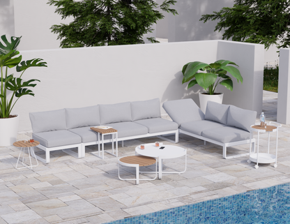 Fino With Backrest & Ottoman 3-Seater Outdoor Modular Sofa