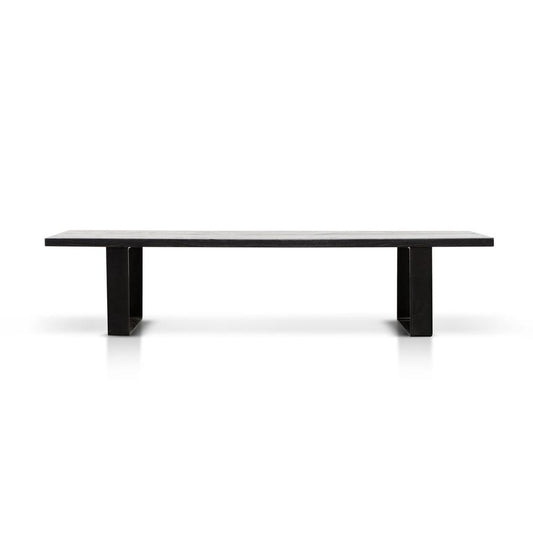 2m Reclaimed Wood Bench - Black
