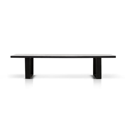 2m Reclaimed Wood Bench - Black
