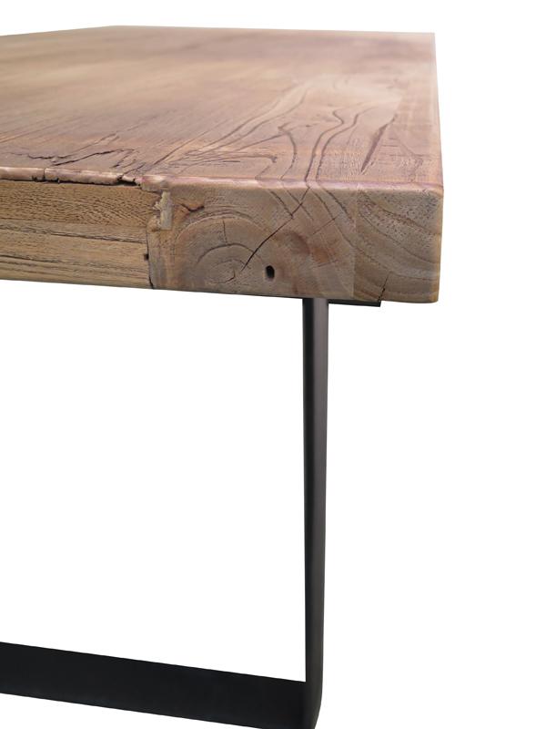 Dalton Reclaimed Elm Wood 1.5m Dining Table - Rustic Natural