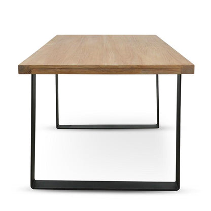 Dalton Reclaimed Elm Wood 1.7m Dining Table - Rustic Natural