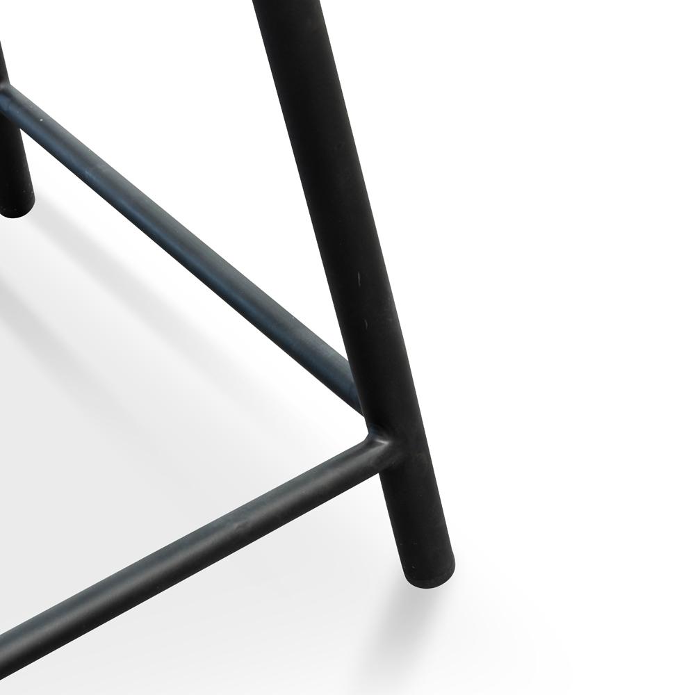 Ex Display - Dawson Low Stool With Natural Timber Seat - Black Frame