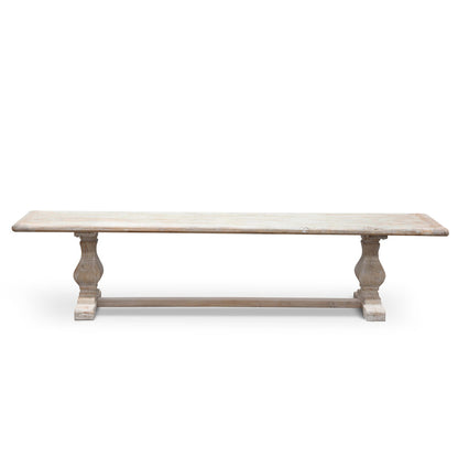 Reclaimed ELM Wood Bench - White Washed