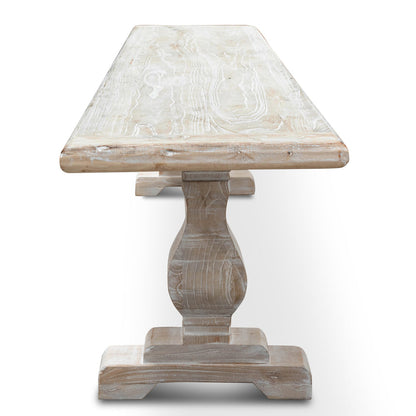 Reclaimed ELM Wood Bench - White Washed