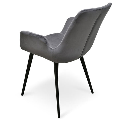 Dining Chair - Dark Grey Velvet (Set of 2)