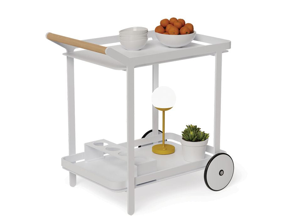 Imola Outdoor Bar Cart - White