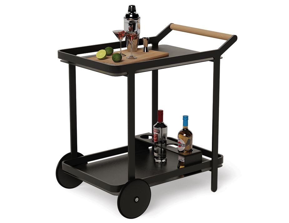 Imola Outdoor Bar Cart - Black