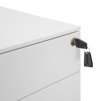 3 Drawers Mobile Pedestal - White