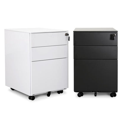 3 Drawers Mobile Pedestal - White
