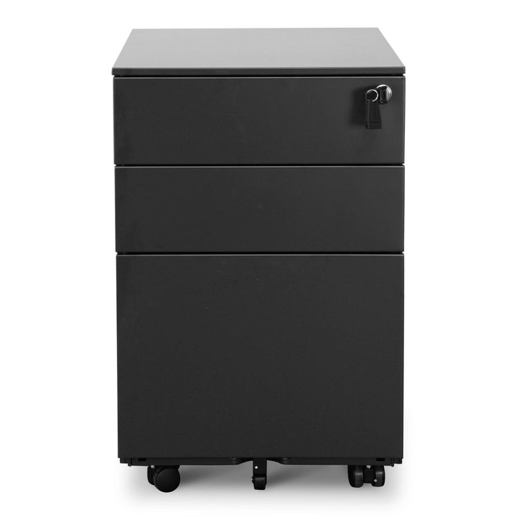 Russel 3-Drawer Mobile Pedestal – Black