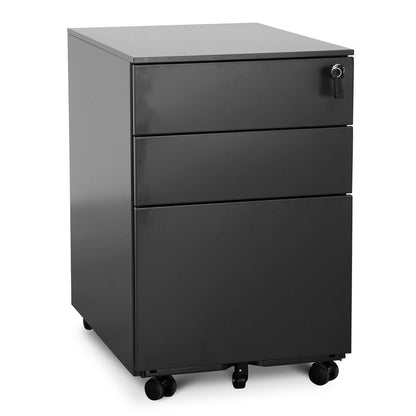 3 Drawers Mobile Pedestal - Black