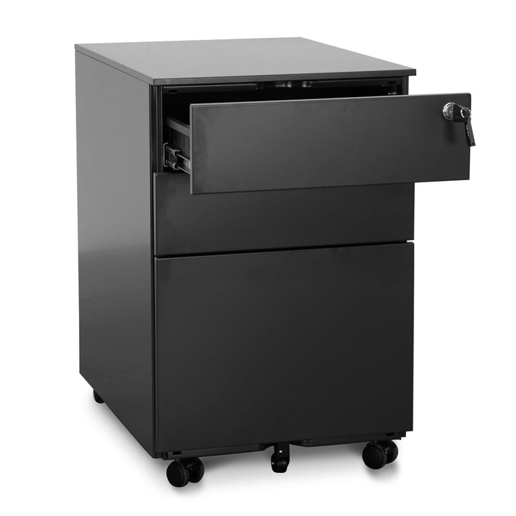 Russel 3-Drawer Mobile Pedestal – Black – view 3