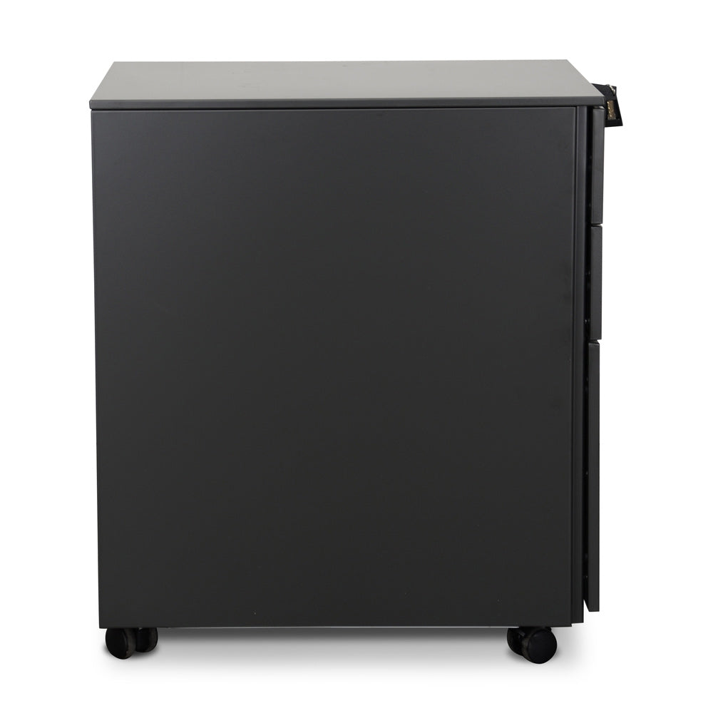 Russel 3-Drawer Mobile Pedestal – Black – view 4