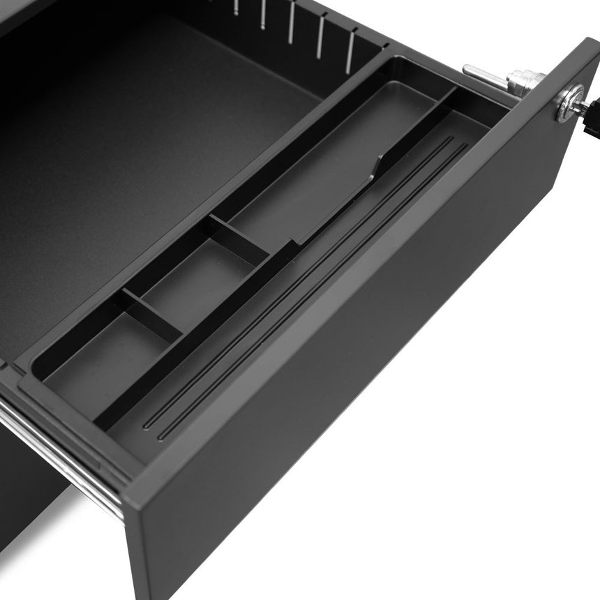 3 Drawers Mobile Pedestal - Black