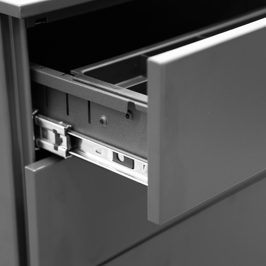 3 Drawers Mobile Pedestal - Black