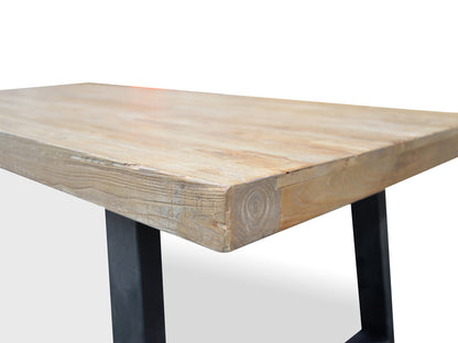 1.98m Reclaimed Elm Wood Dining Table