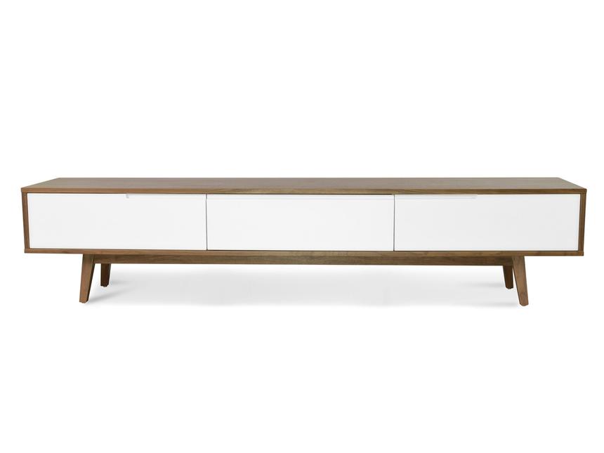 2.1m Scandinavian Lowline TV Entertainment Unit - Walnut