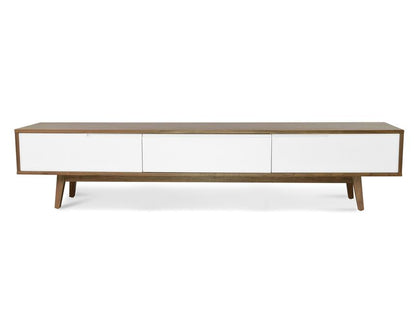 2.1m Scandinavian Lowline TV Entertainment Unit - Walnut