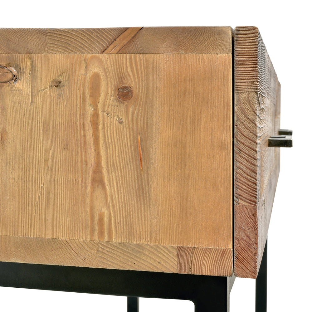 CDT2327-NI 1.2m Reclaimed Pine Console Table - Black Base