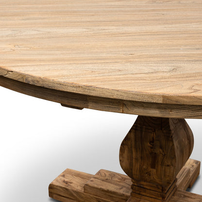 Round Dining Table 140cm - Rustic Natural