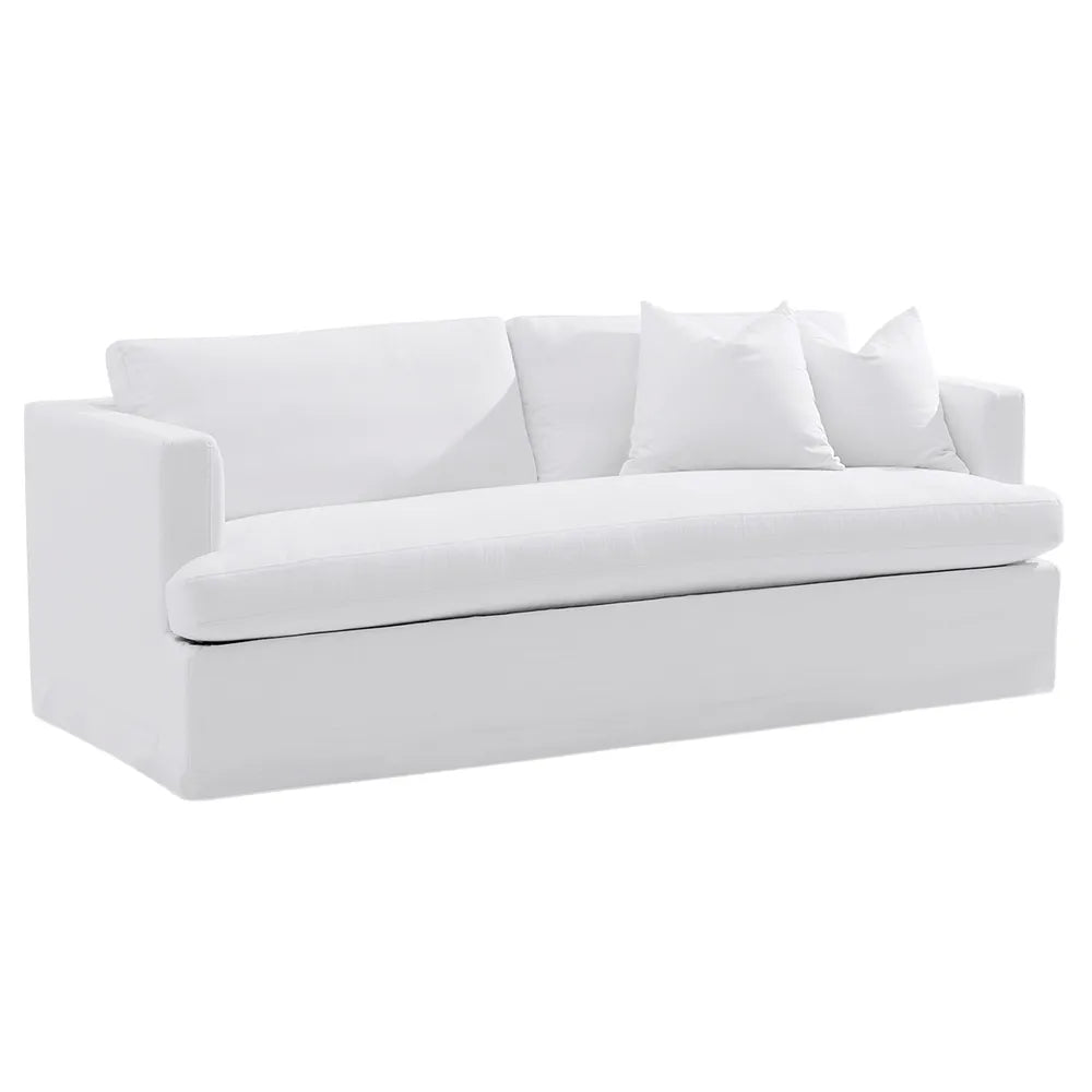 Birkshire 3 Seater White Linen Sofa