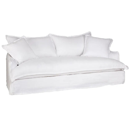 Hayman 3 Seater Slip Cover Sofa - White Linen