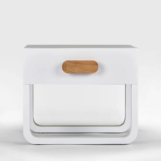 Norma Bedside Table Sungkai Wood -  White