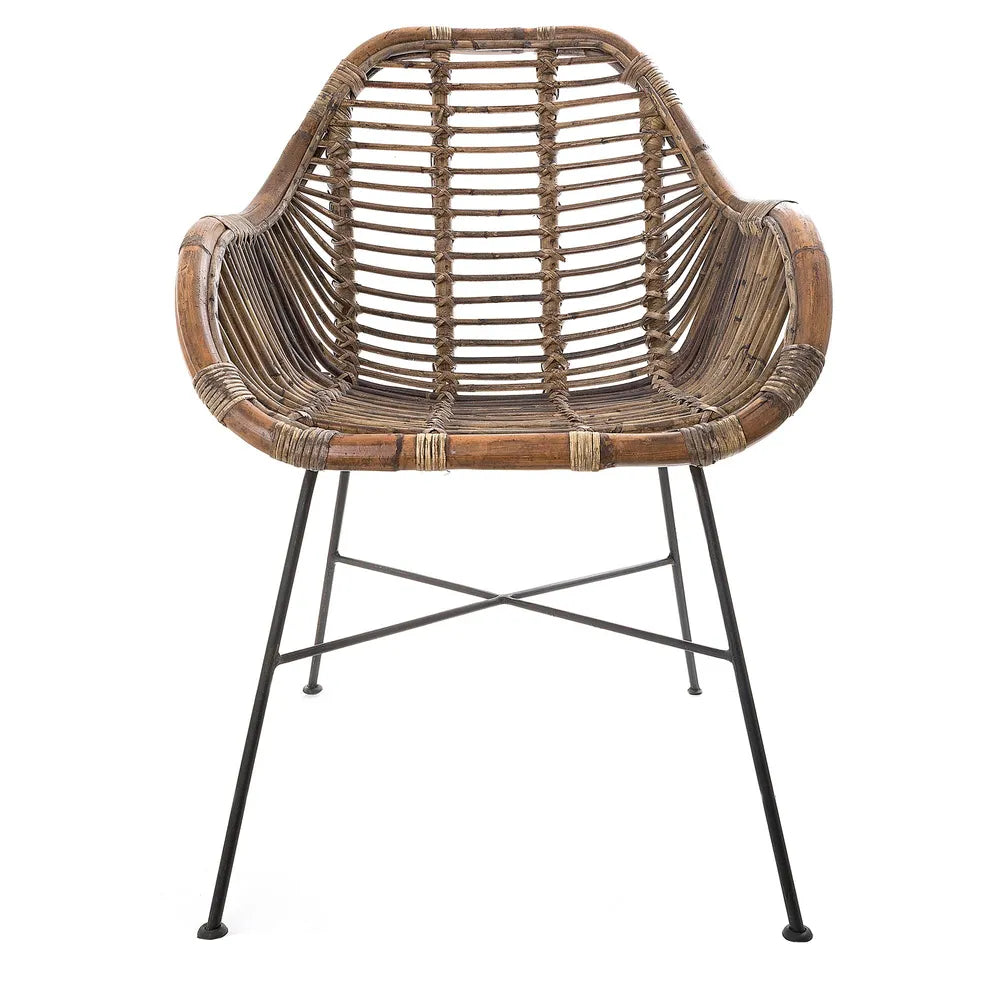 Rattan Dining Chair Iron - Natural