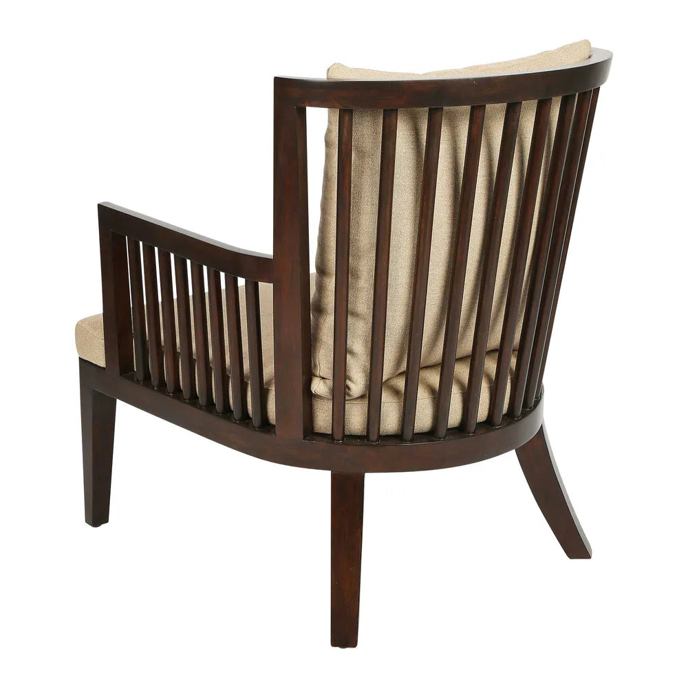 Audrina Mahogany Wood Lounge Chair - Natural Colour