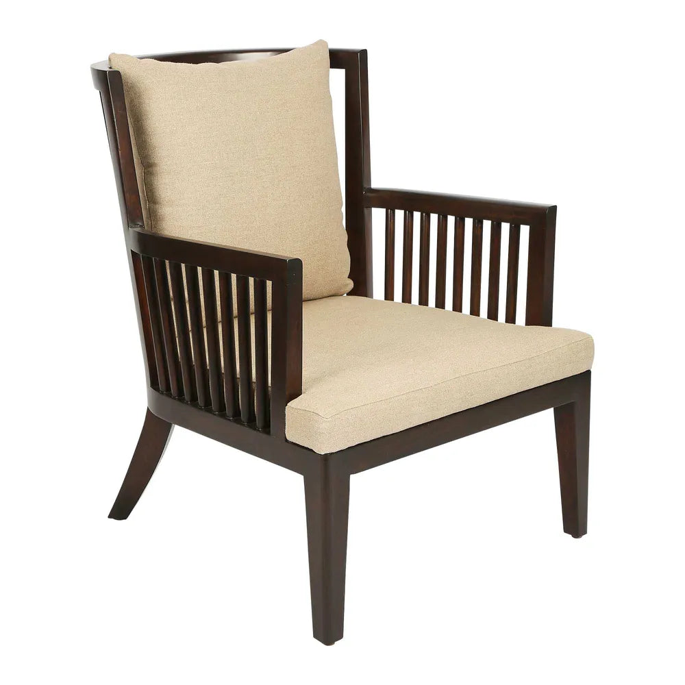 Audrina Mahogany Wood Lounge Chair - Natural Colour