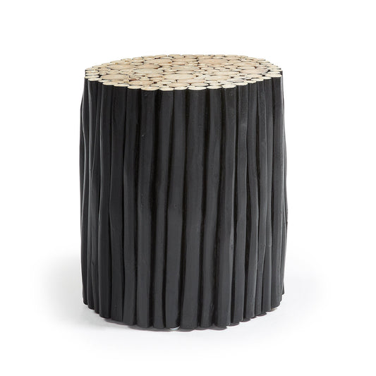 Filippo Teak Stool - Black