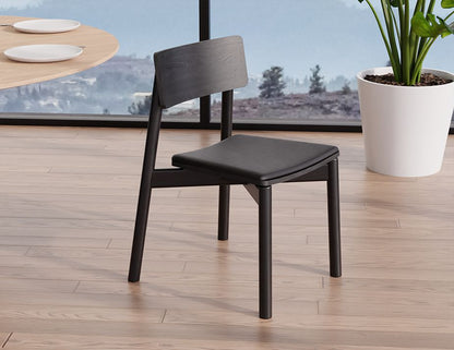 Andi Cafe Chair with Fabric Seat Pad - Black Ash