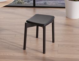 Andi Low Stool with Fabric Seat Pad - Black Ash