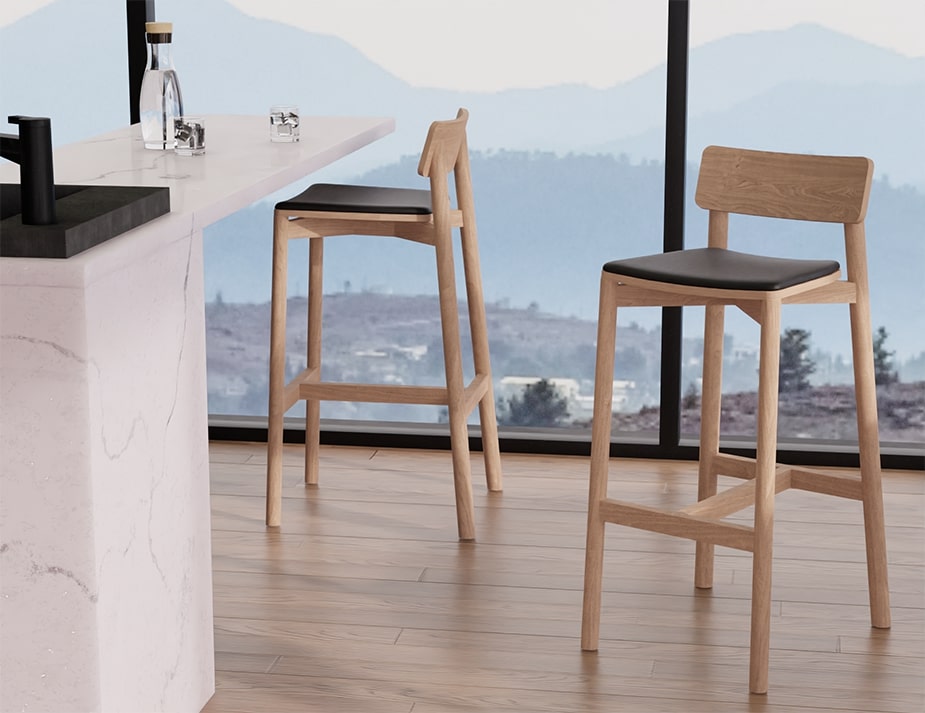Andi Stool - Natural Finish with Pad
