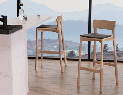 Andi Stool - Natural Finish with Pad