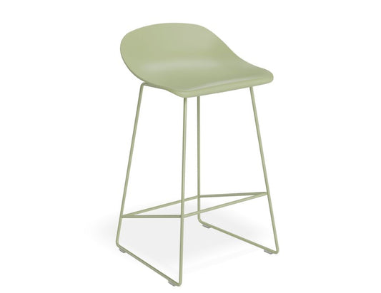 Pop Stool - Dusty Green Frame and Shell Seat  - 65cm Kitchen Bench Seat Height