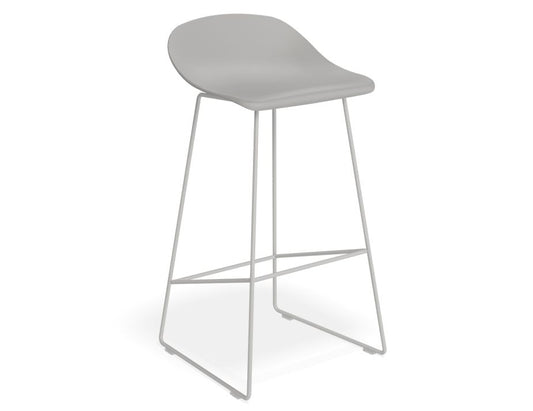 Pop Stool - Silver Grey Frame and Shell Seat  - 75cm Commercial Bar Height