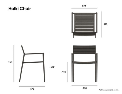 Halki Stackable Outdoor Chair - Charcoal