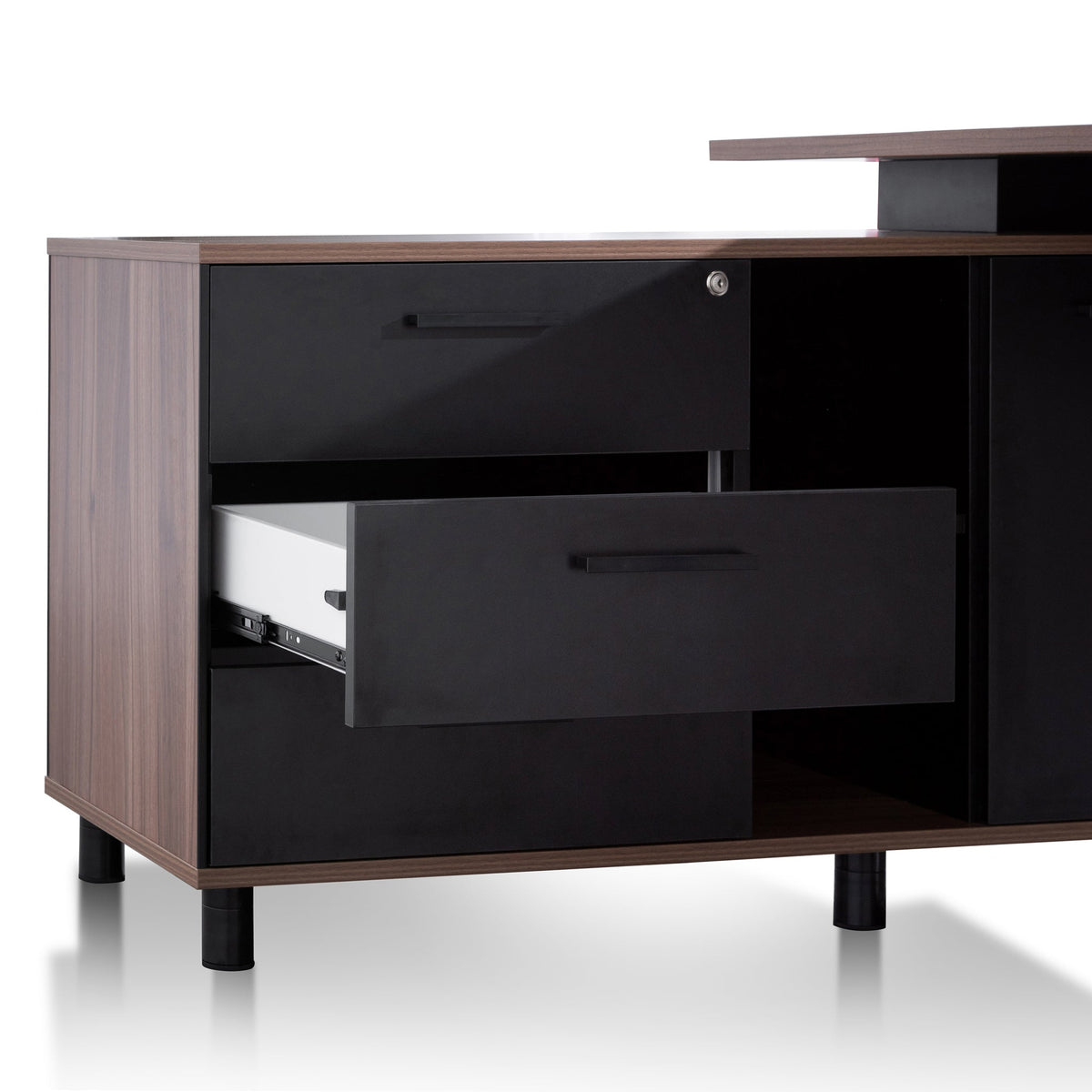 Halo 1.8m Executive Desk with Left Return – Walnut – view 10