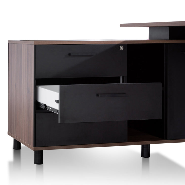 Halo 1.8m Executive Desk with Left Return – Walnut – view 10