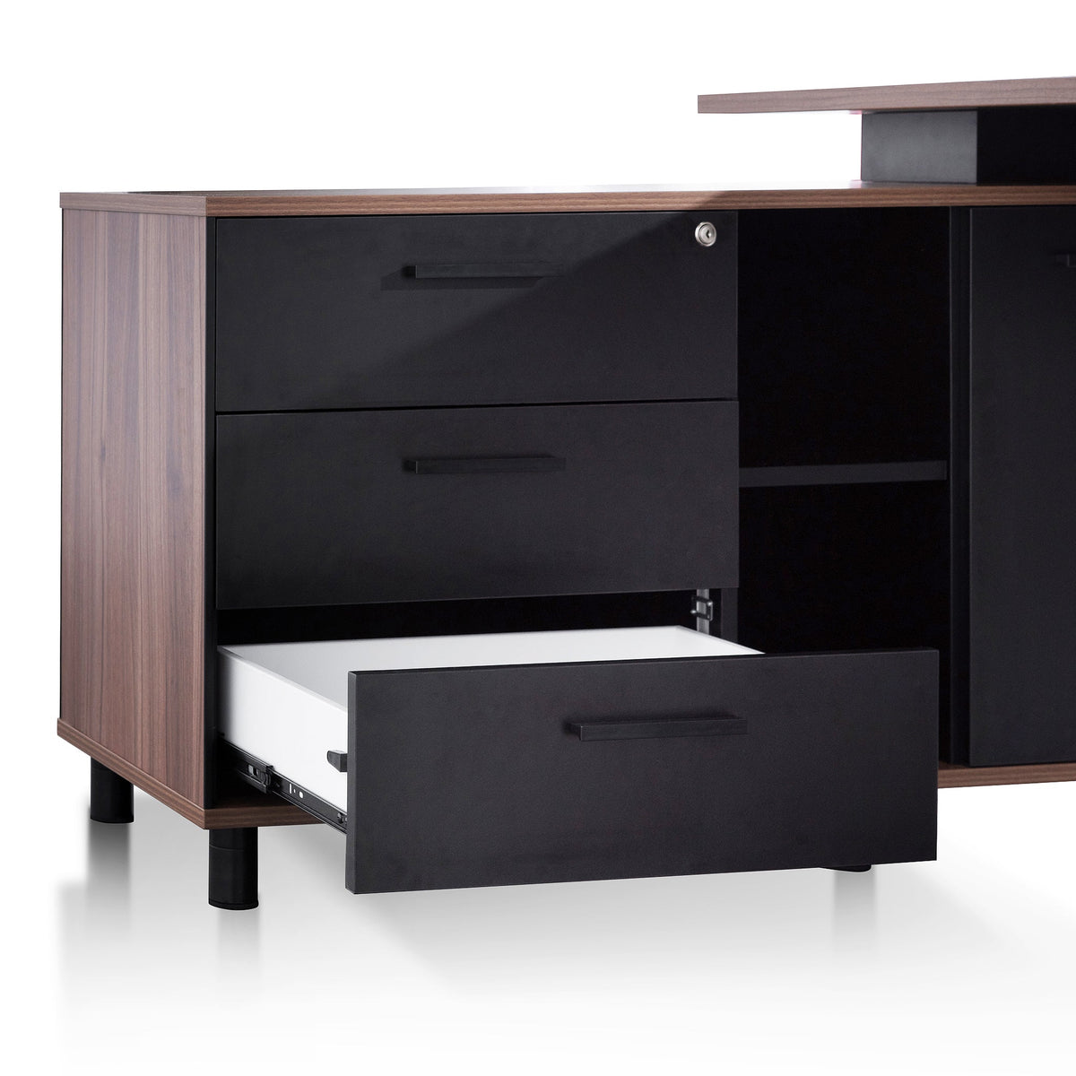 Halo 1.8m Executive Desk with Left Return – Walnut – view 11